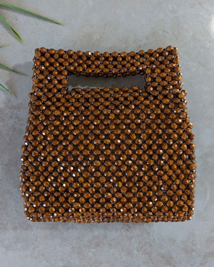 60s Copper Beaded Handbag