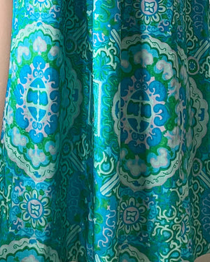 70s Thai Silk Caftan Dress
