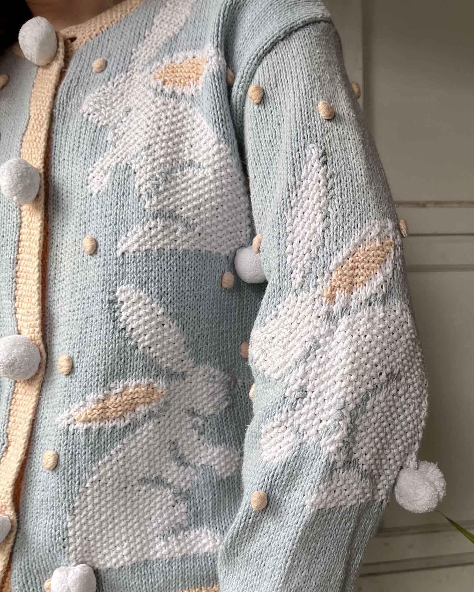 90s Hand Knit Bunny Cardigan