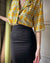 90s Sleek Black Column Skirt