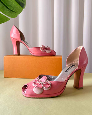 90s Pink Floral Heels