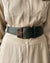 90s Green Leather Wrapped Buckle Belt