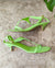 Y2K Patent Lime Green Kitten Heels