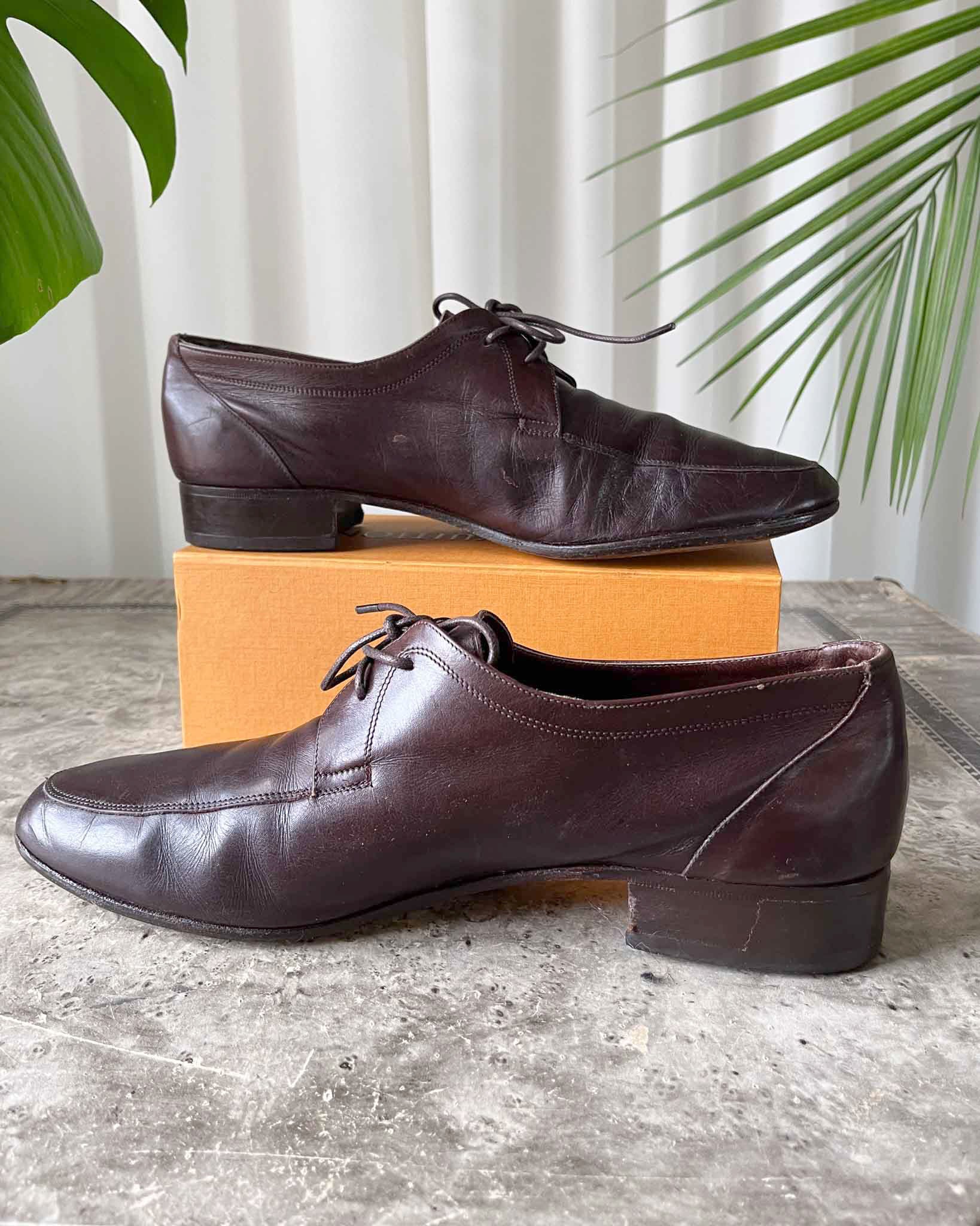 80s Dior Brown Leather Oxfords