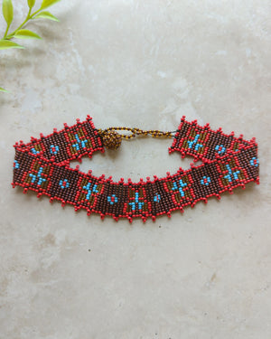 90s Anna Sui Beaded Butterfly Necklace