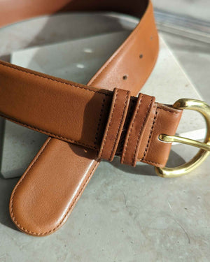 British Tan Leather Coach Belt