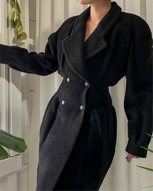 80s Mugler Alpaca Wool Coat | S