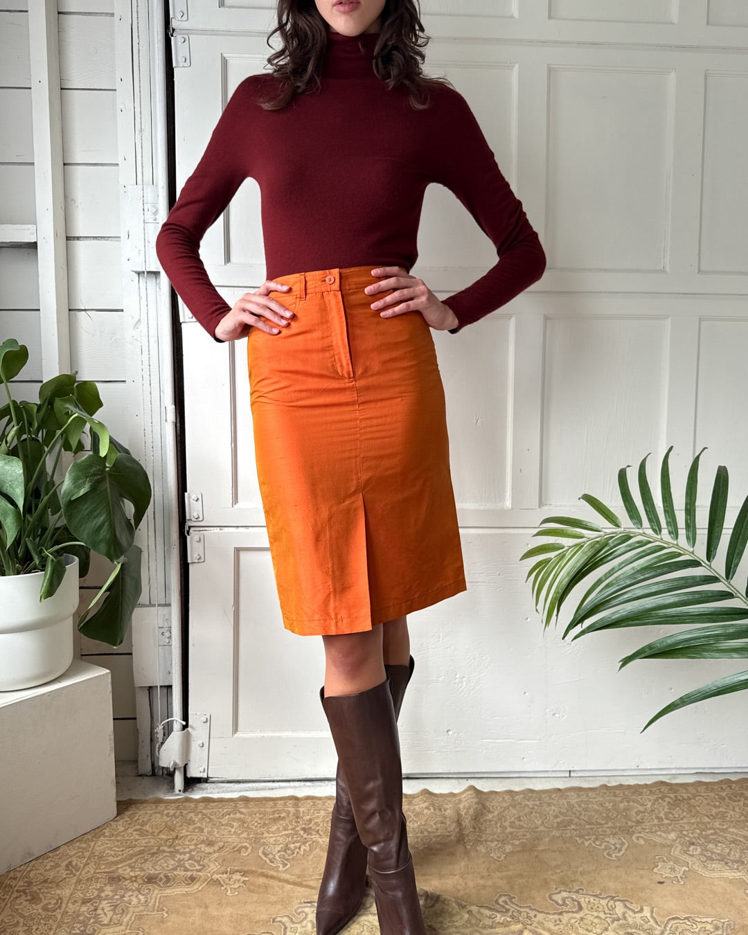 90s Max Mara Silk Skirt | S