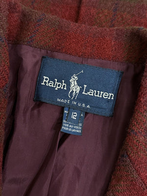 80s Ralph Lauren Plaid Wool Blazer | M