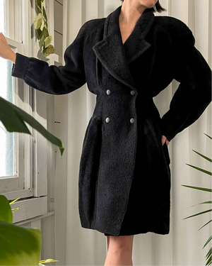 80s Mugler Alpaca Wool Coat | S