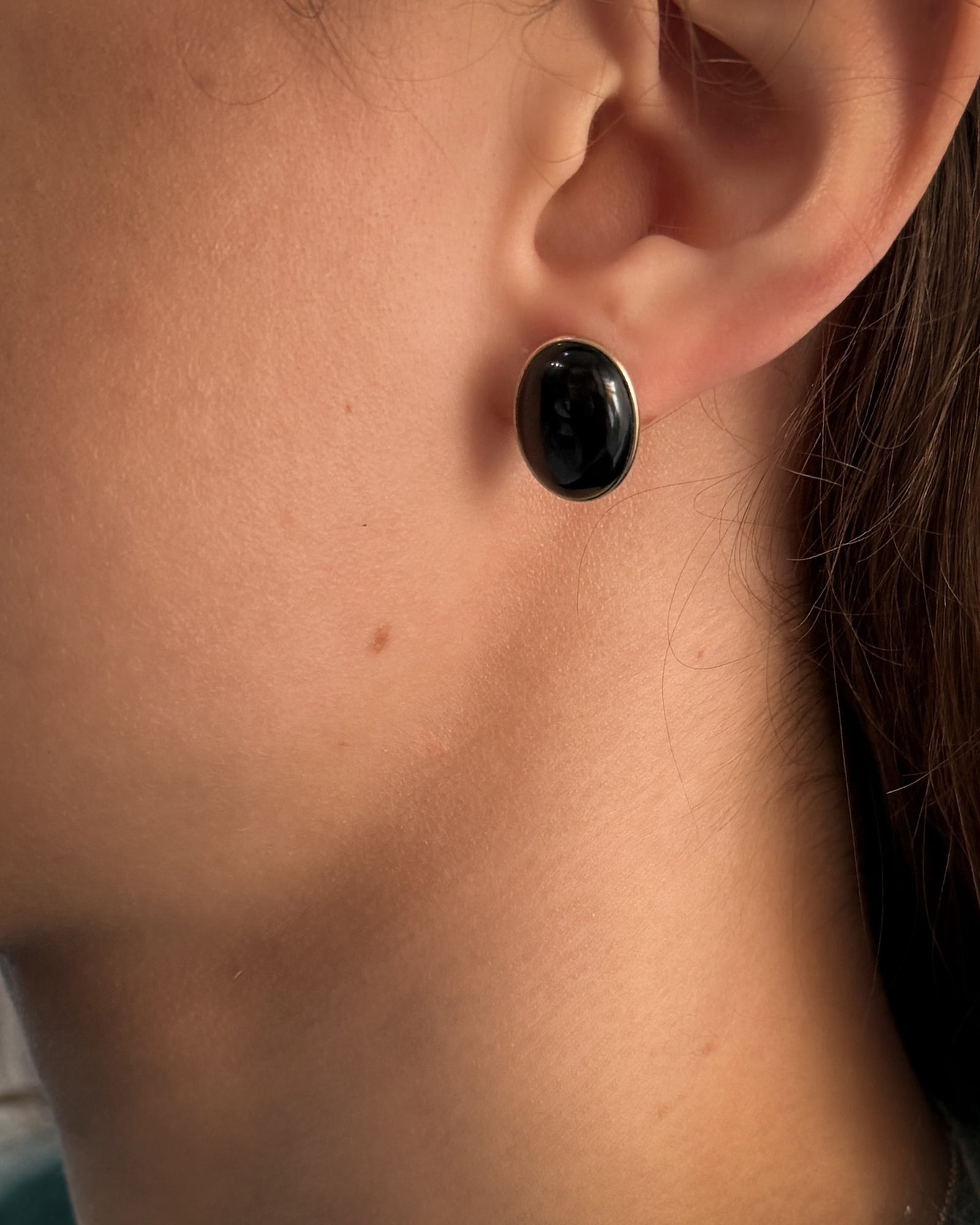 14K Gold Onyx Earrings