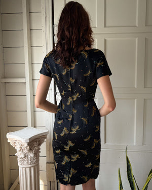 60s Beaded Silk Dress | S