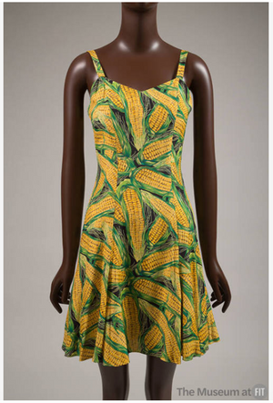 90s Cynthia Rowley Corn Print Dress | S-M