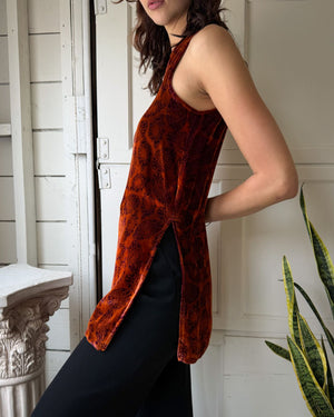 90s Liza Bruce Velvet Tunic | S