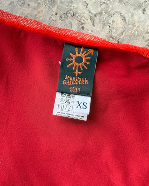 90s Gaultier Logo Mesh Dress | XS