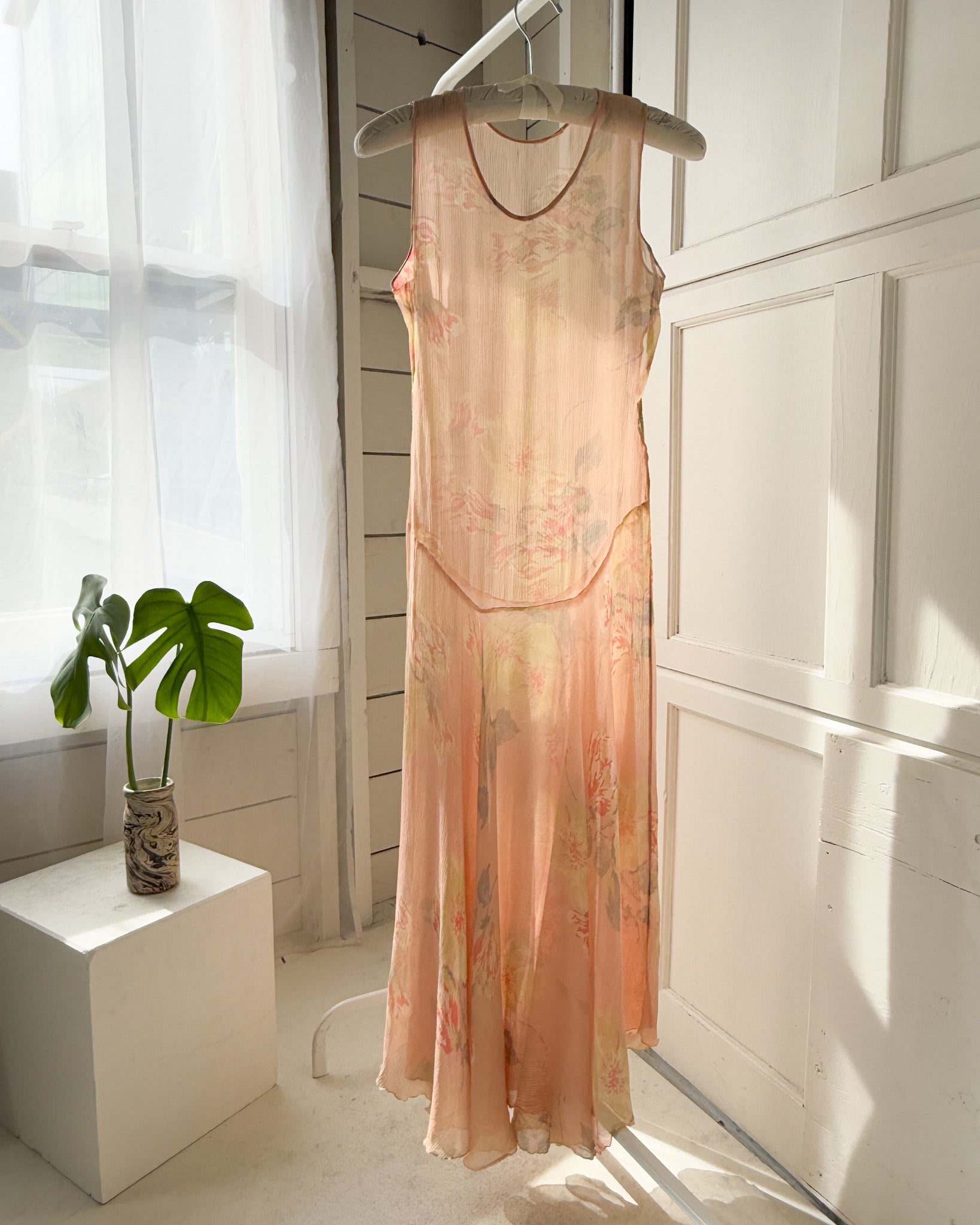 30s Silk Georgette Dress | XS - Lucky Vintage 30s Silk Georgette Dress | XS - Lucky Vintage