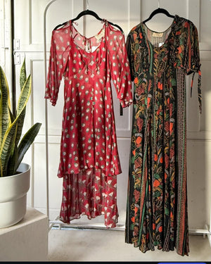 70s Ossie Clark Crepe Dress | S