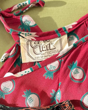 70s Ossie Clark Crepe Dress | S