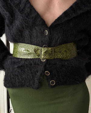 60s Green Snakeskin Belt