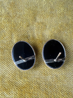 14K Gold Onyx Earrings
