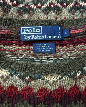 Ralph Lauren Olive Fair Isle Sweater | L