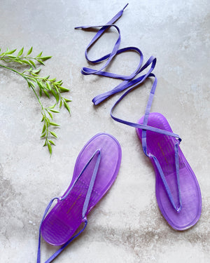 90s Lace-Up Jelly Sandals