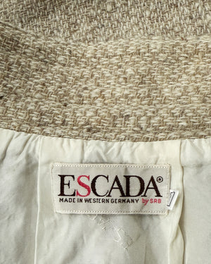80s Escada Wool & Leather Skirt | M