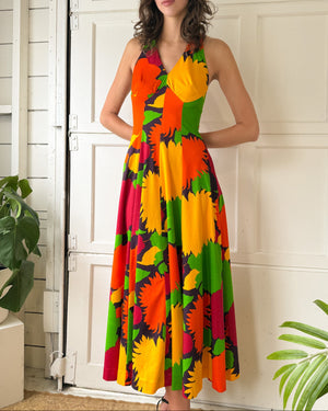 70s Halter Maxi Dress | S