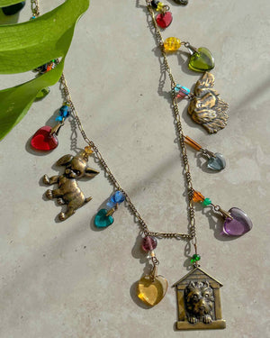 80s Puppy Love Charm Necklace