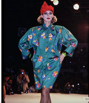 80s YSL Cotton Floral Dress | XS-S