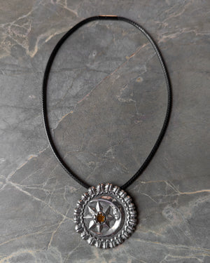 70s Celestial Sterling Pendant Necklace