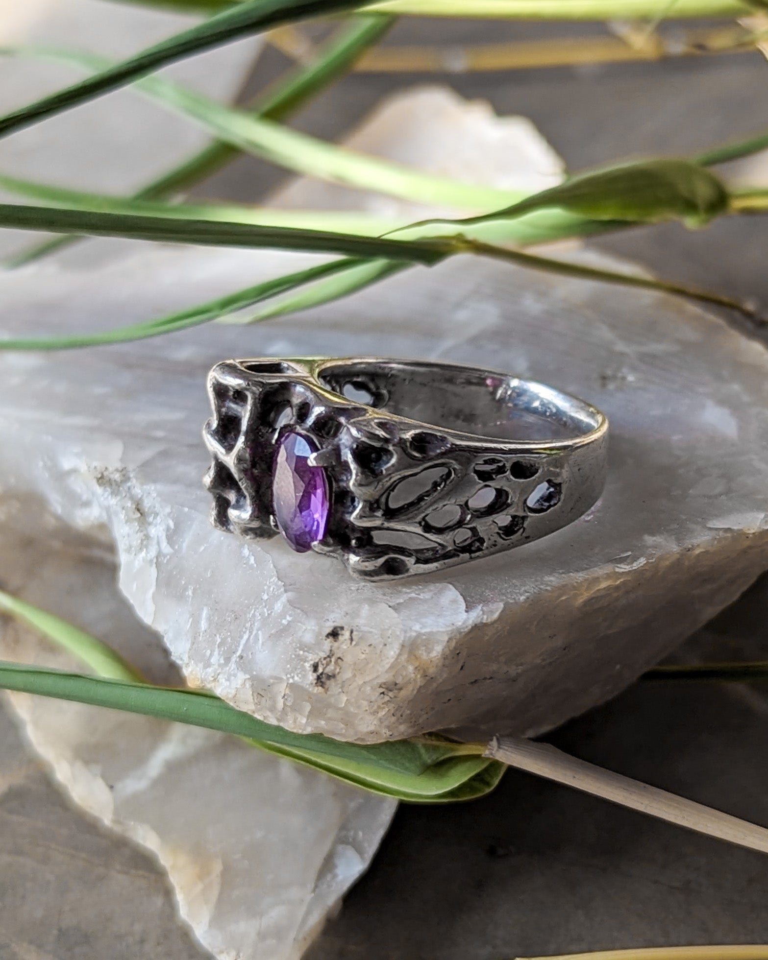 Vintage 1970s Arne Johnson Sterling Silver and Amethyst Ring – ALEXIS BITTAR