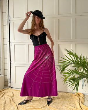 70s Miss Shaheen Spiderweb Skirt | L