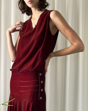 20s 2-Tone Silk Velvet Dress