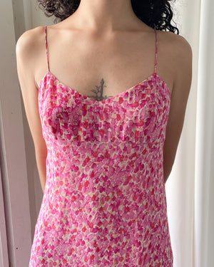 Y2K Pink Silk Slip Dress