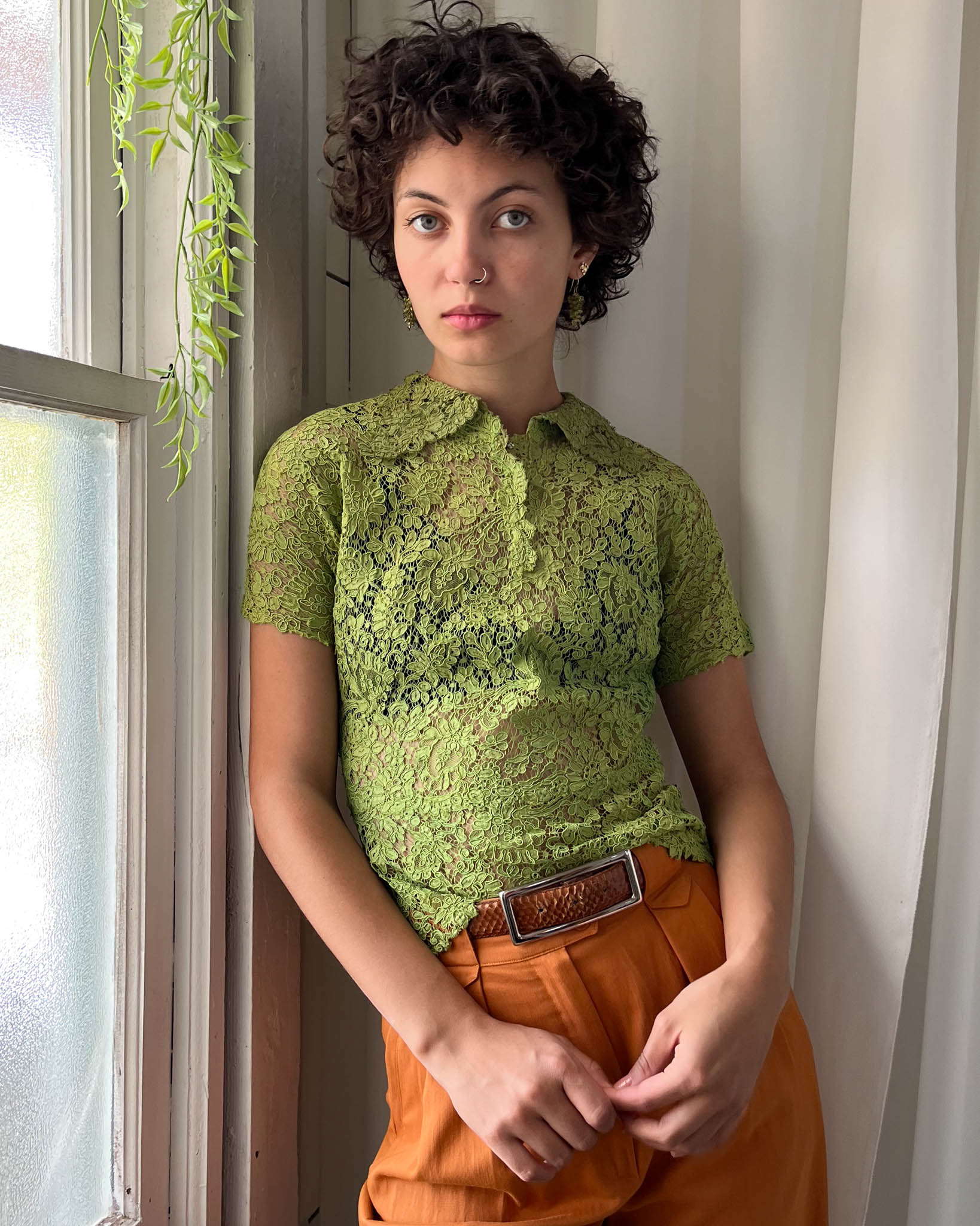 50s Green Lace Blouse