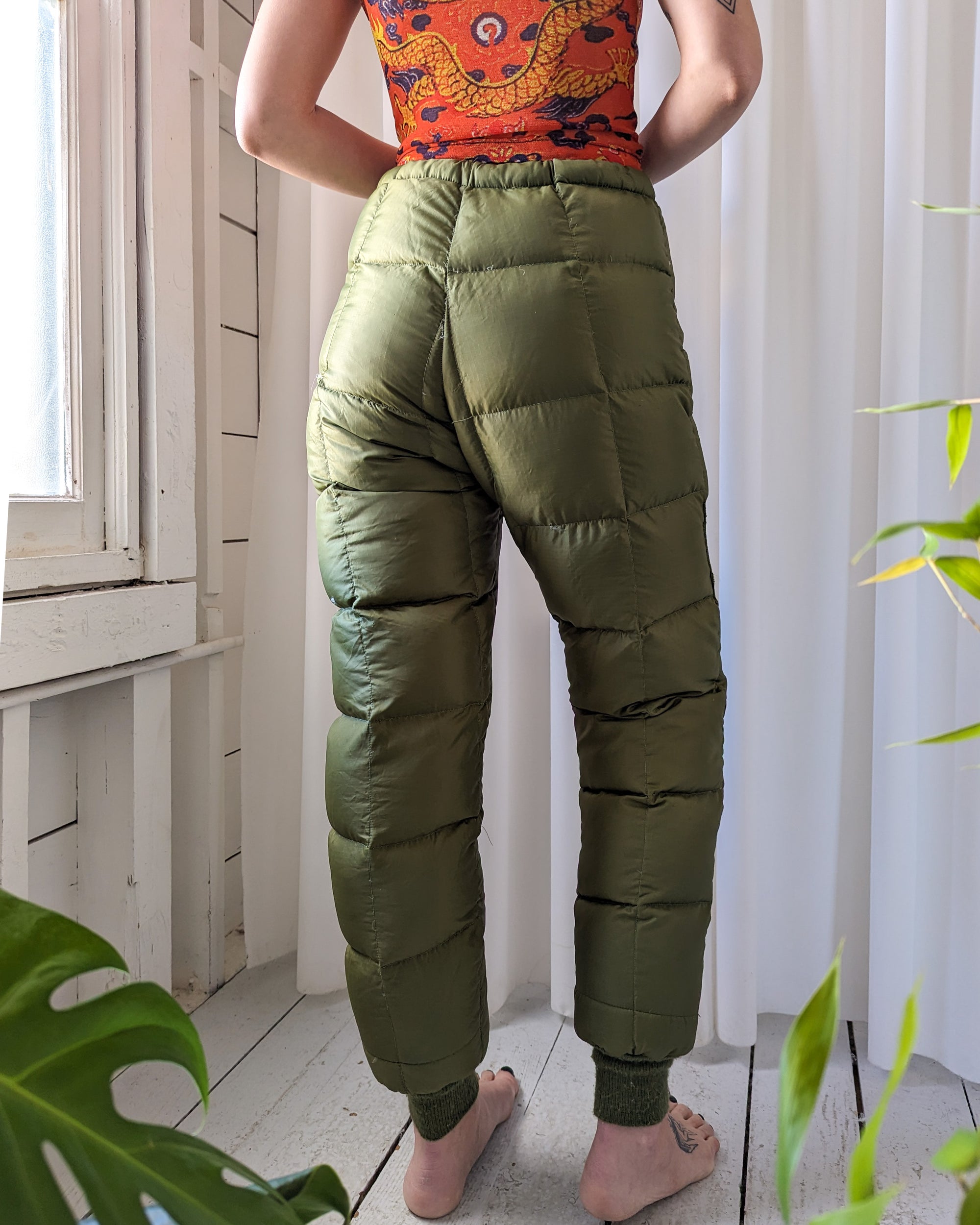 60s Quilted Down Pants | S-L