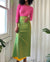 Y2K Iridescent Green Maxi Skirt