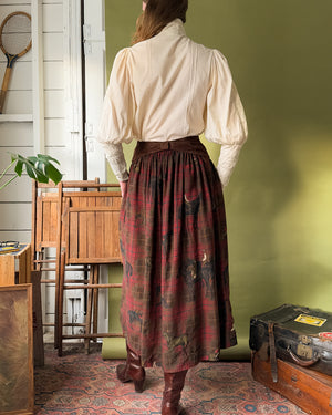 80s Ralph Lauren Equestrian Print Skirt | S