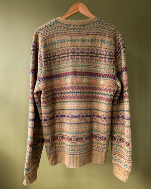 Ralph Lauren Sand Fair Isle Cardigan | L