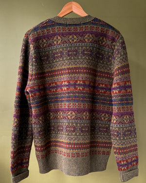 Ralph Lauren Green Fair Isle Cardigan | L