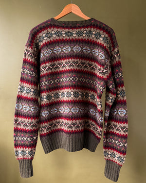 Ralph Lauren Olive Fair Isle Sweater | L