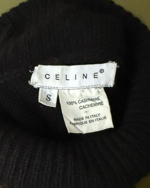 90s Celine Black Cashmere Sweater | S