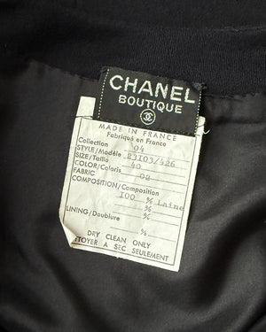 90s Chanel Navy Wool Dress | M