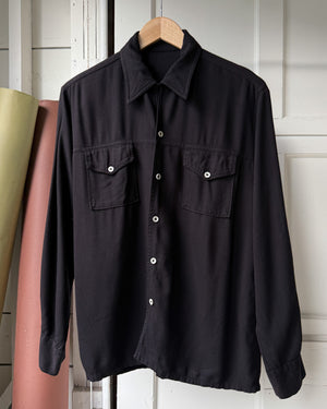 60s Rayon Loop Collar Shirt | L