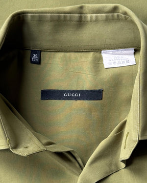 00s Gucci Green Dress Shirt | L