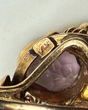 14K Gold & Amethyst Sputnik Ring