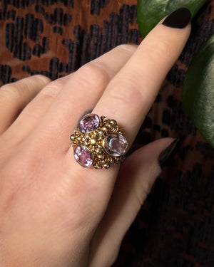 14K Gold & Amethyst Sputnik Ring
