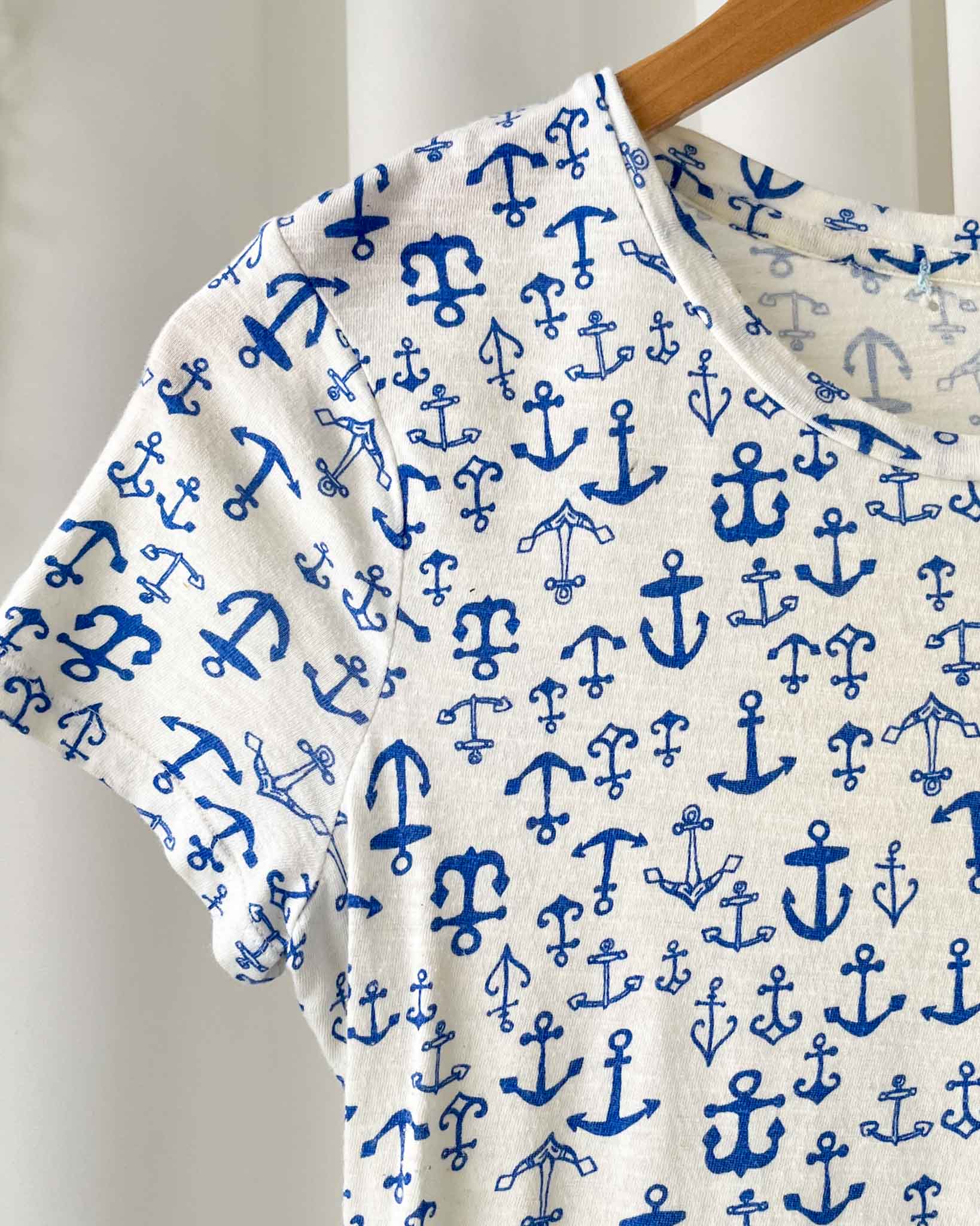 70s Nautical Print Tee | S