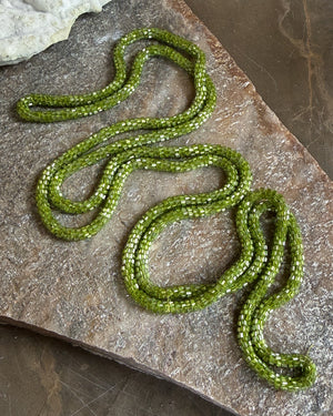20s Green Beaded Lariat Necklace